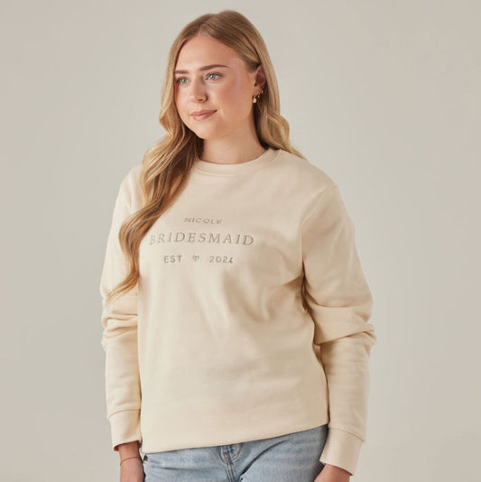 Personalised Cream Bridesmaid Sweatshirt