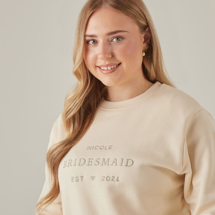 Personalised Cream Bridesmaid Sweatshirt