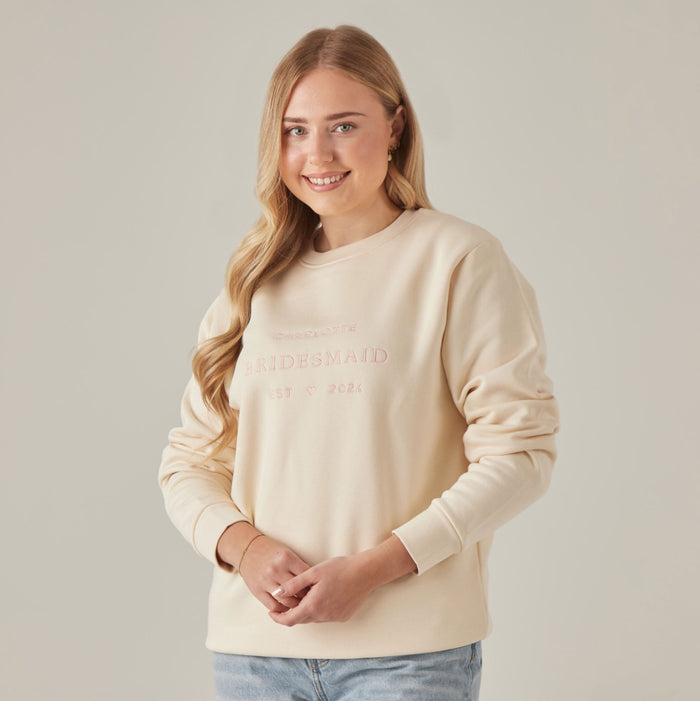 Personalised Cream Bridesmaid Sweatshirt