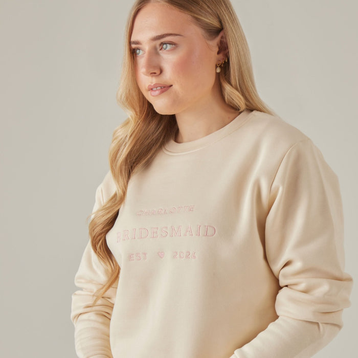 Personalised Cream Bridesmaid Sweatshirt