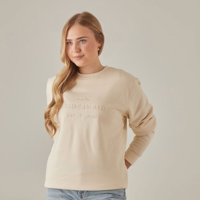 Personalised Cream Bridesmaid Sweatshirt