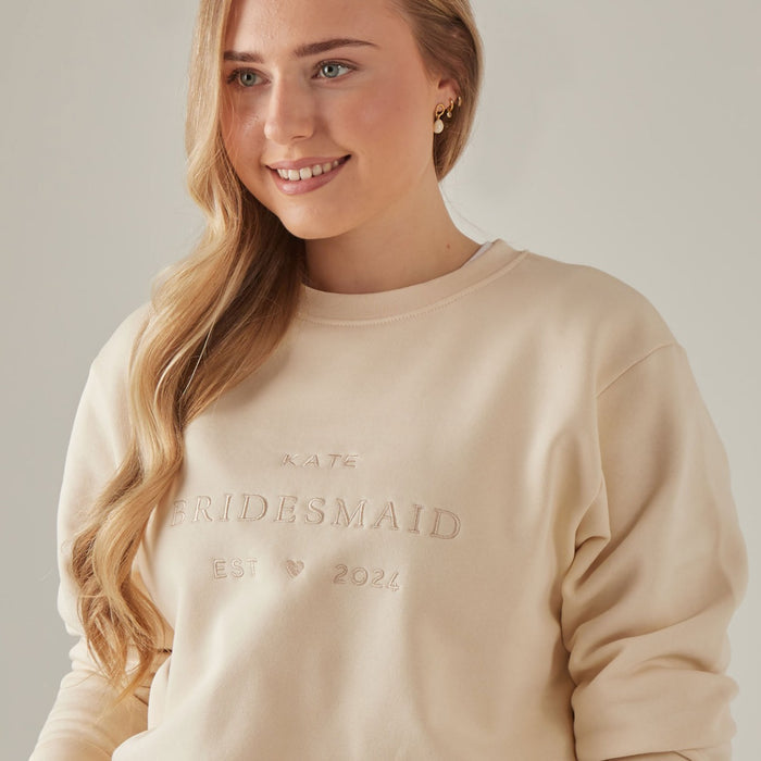 Personalised Cream Bridesmaid Sweatshirt