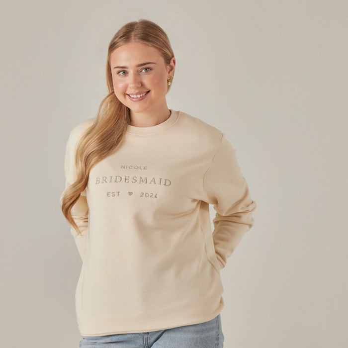 Personalised Cream Bridesmaid Sweatshirt