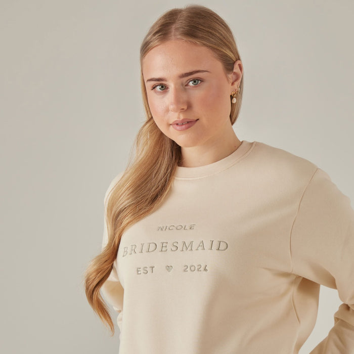 Personalised Cream Bridesmaid Sweatshirt