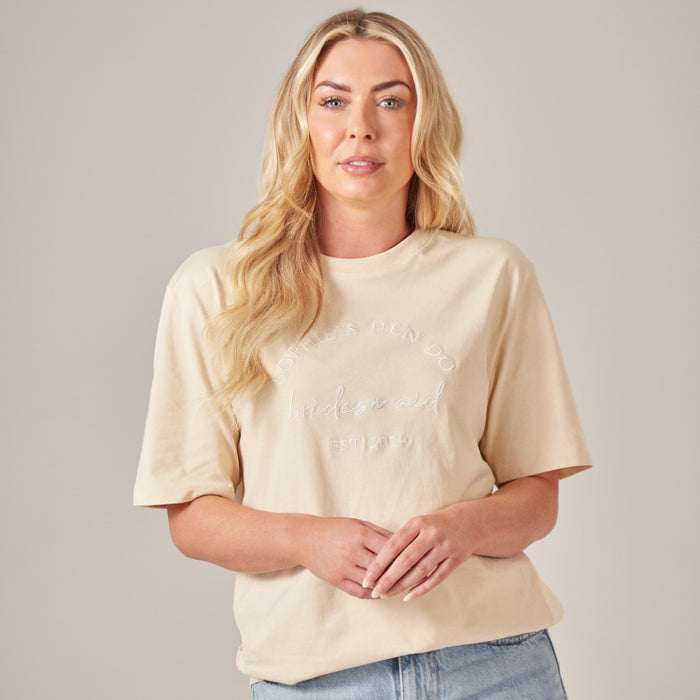 Personalised Cream Bridesmaid T-Shirt