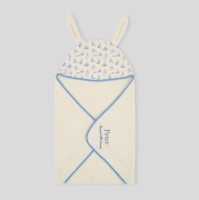 Personalised Cream Peter Rabbit Hooded Towel