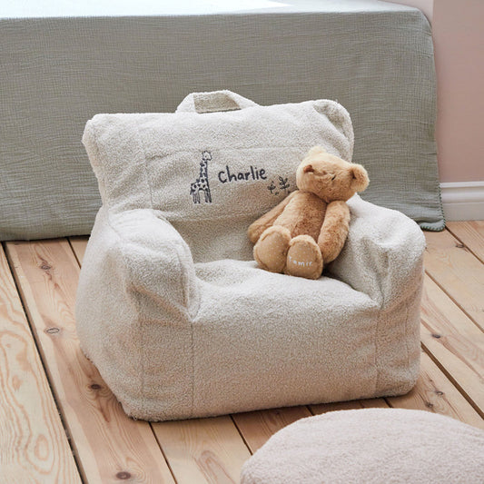 Personalised Cuddle Club Ecru Bean Bag Chair