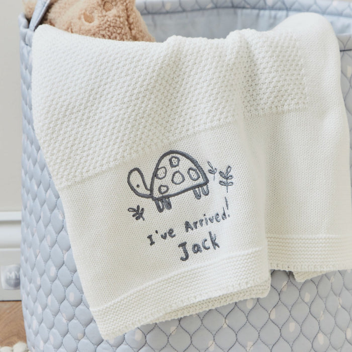 Personalised Cuddle Club Tortoise Ivory Knitted Shawl