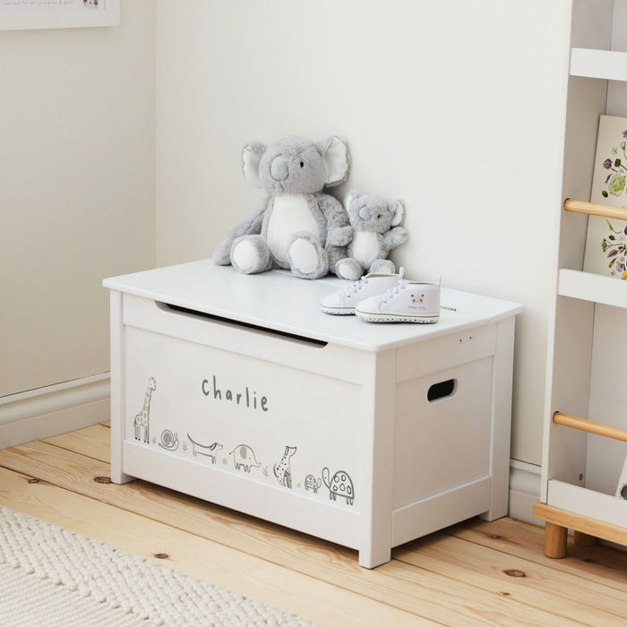 Personalised Cuddle Club White Wooden Toy Box FSC®