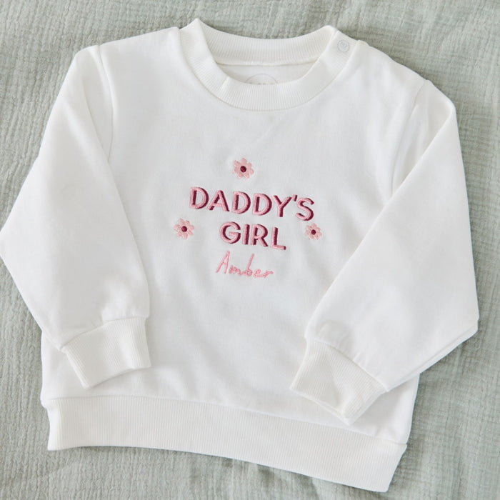 Personalised Daddy’s Girl Flower Ecru Sweatshirt