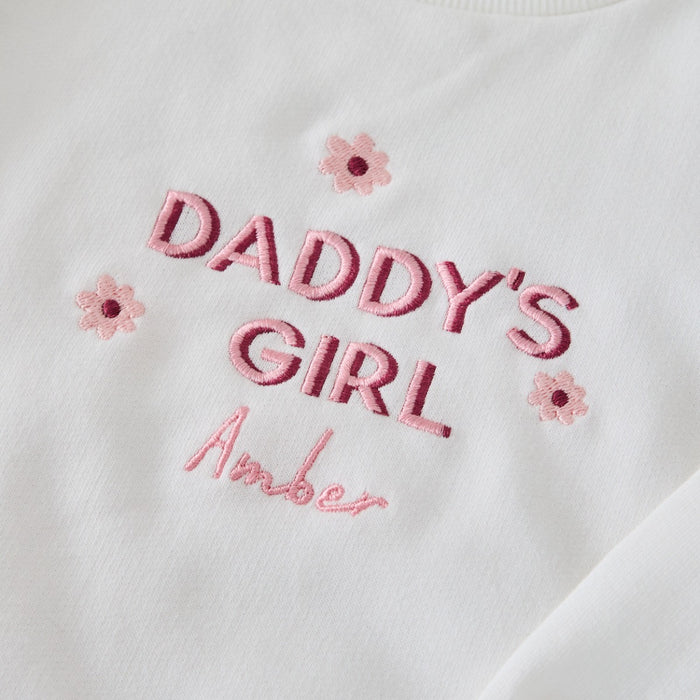 Personalised Daddy’s Girl Flower Ecru Sweatshirt