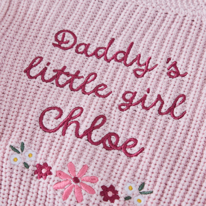Personalised Daddy’s Little Girl Pink Cardigan