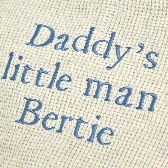 Personalised Daddy's Little Man Oatmeal Cardigan