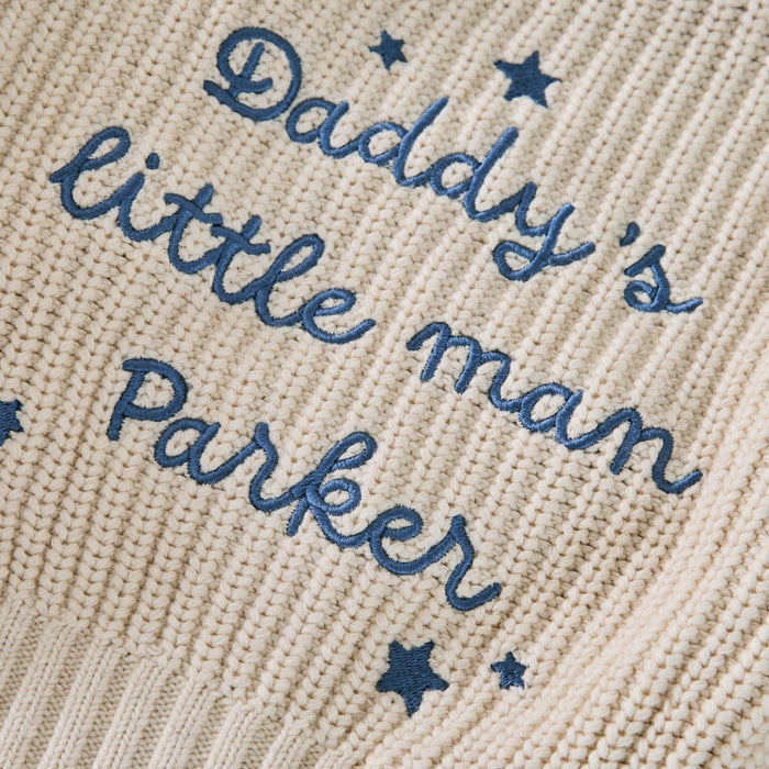 Personalised Daddy’s Little Man Oatmeal Cardigan