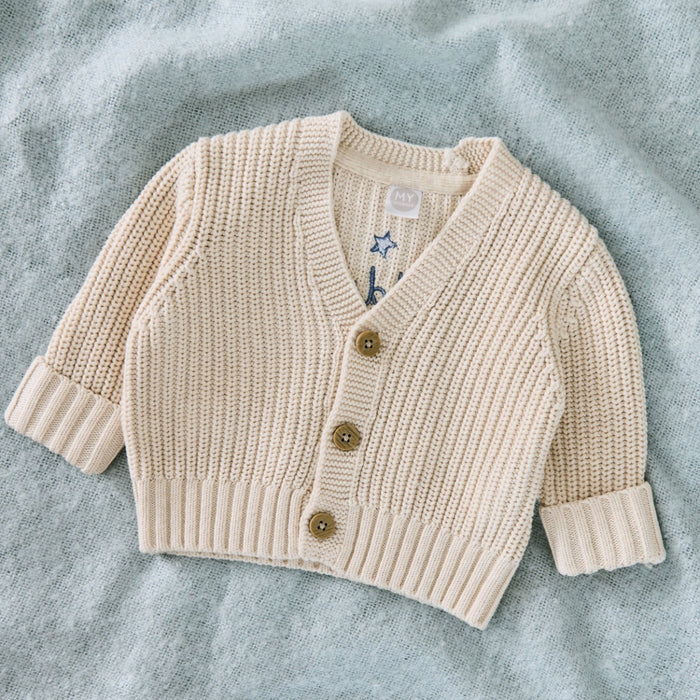 Personalised Daddy’s Little Man Oatmeal Cardigan