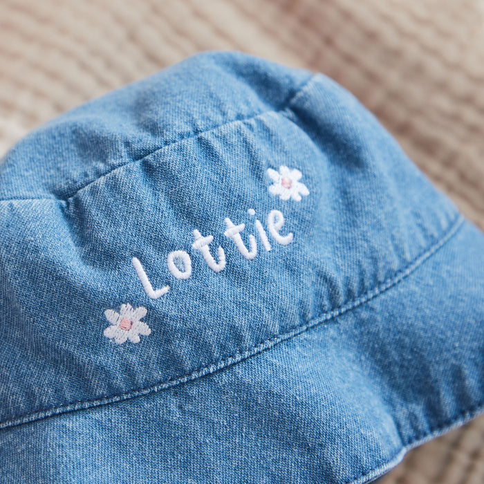 Personalised Daisy Denim Bucket Hat