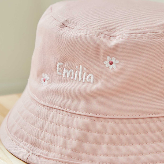 Personalised Daisy Pink Bucket Hat