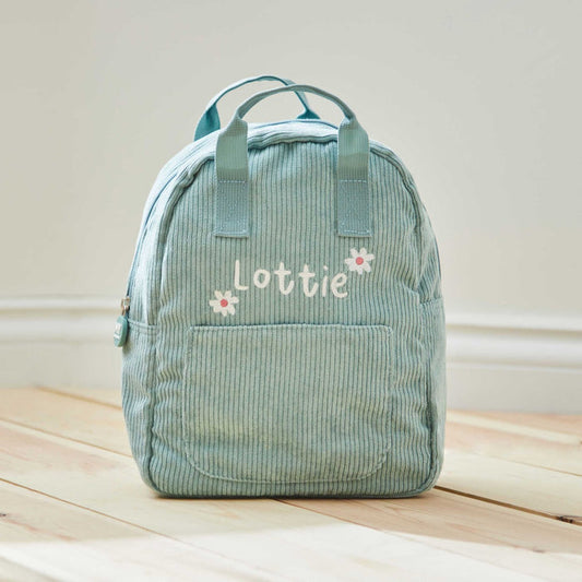 Personalised Daisy Sage Mini Cord Backpack