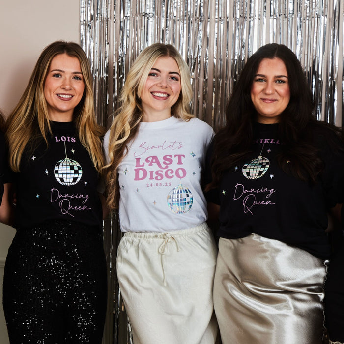 Personalised Dancing Queen Black Hen T-Shirt