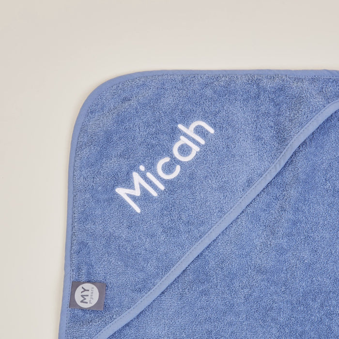 Personalised Dark Blue Hooded Towel