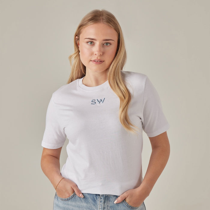 Personalised Denim Blue Bright Initial T-Shirt