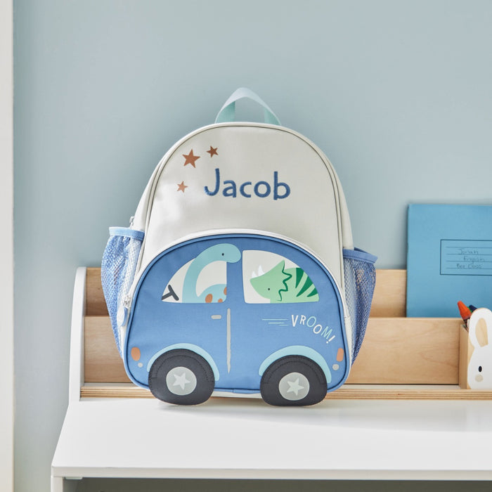 Personalised Dinosaur & Car Medium Backpack