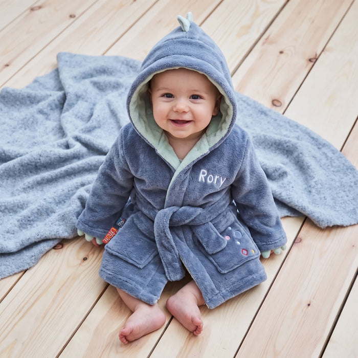 Personalised Dinosaur Fleece Dressing Gown