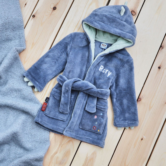 Personalised Dinosaur Fleece Dressing Gown