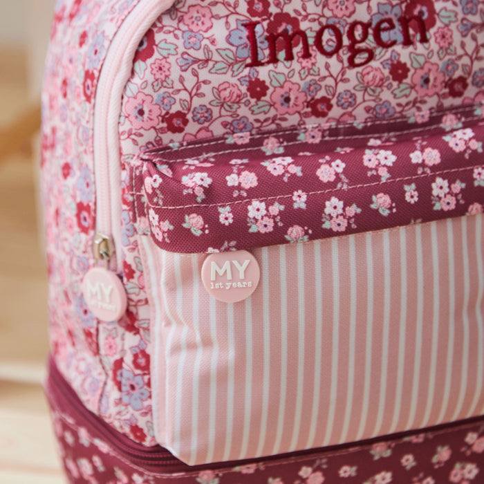 Personalised Ditsy Berry Mini Backpack with Compartment