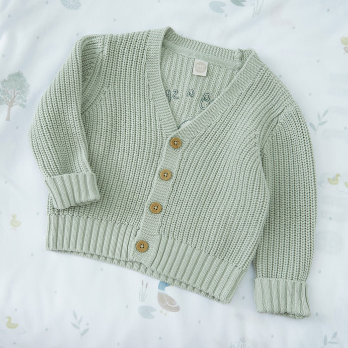 Personalised Duck Sage Cardigan