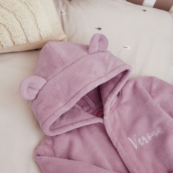 Personalised Dusky Mauve Fleece Robe