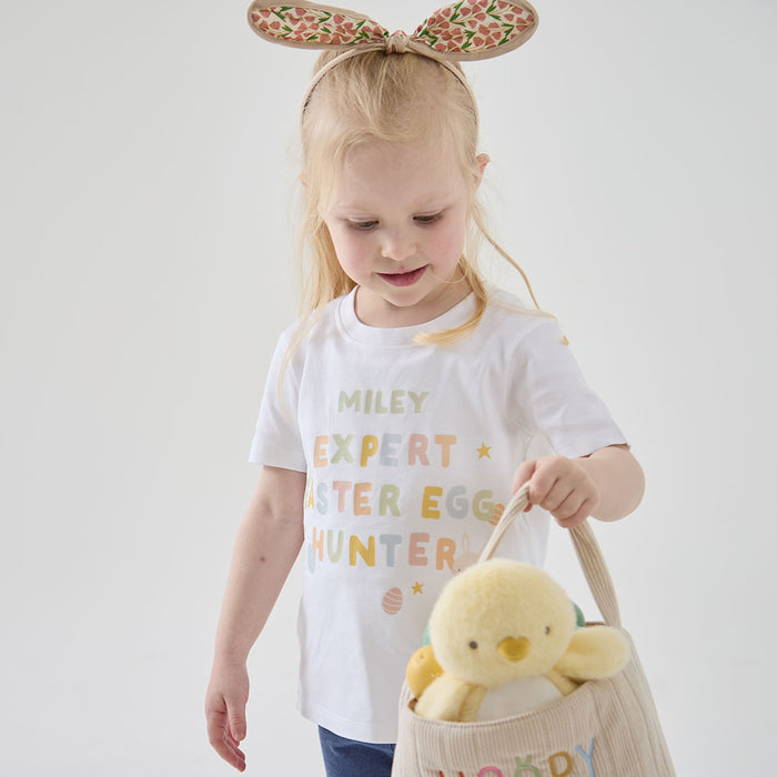 Personalised Easter Egg Hunter White Kids T-Shirt