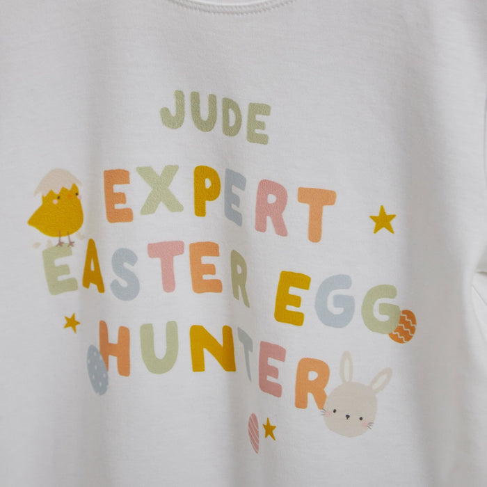 Personalised Easter Egg Hunter White Kids T-Shirt