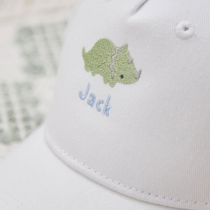 Personalised Ecru Dino Baseball Cap