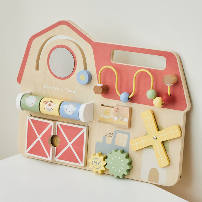 Personalised Farm House Busy Board Toy FSC®