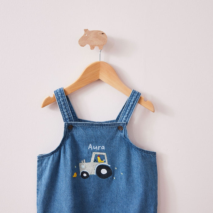 Personalised Farmyard Design Denim Dungarees