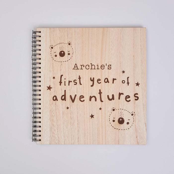 Personalised 'First Year' Wooden Scrapbook