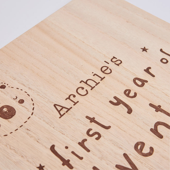 Personalised 'First Year' Wooden Scrapbook