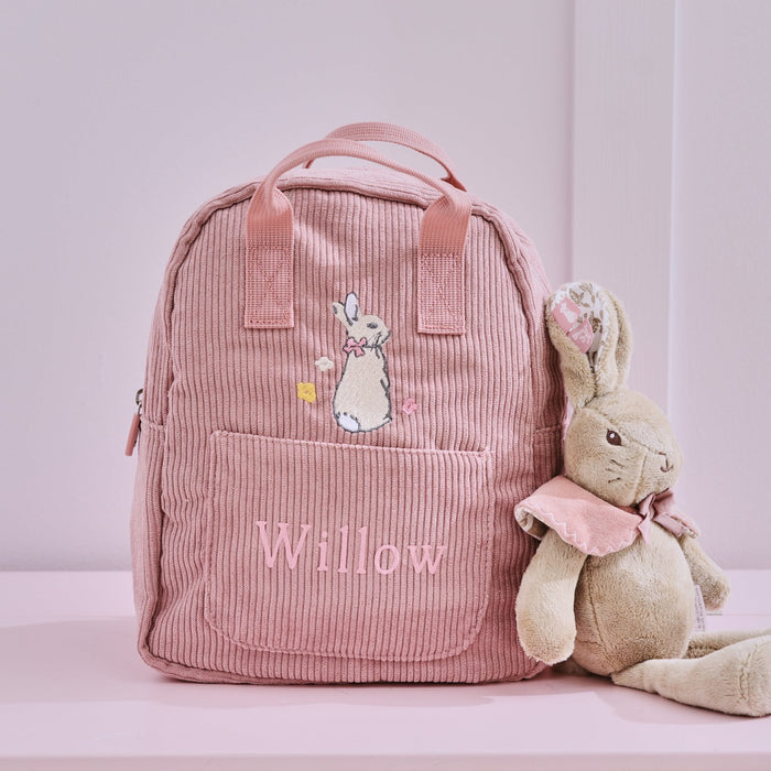 Personalised Flopsy™ Bunny Pink Cord Mini Backpack