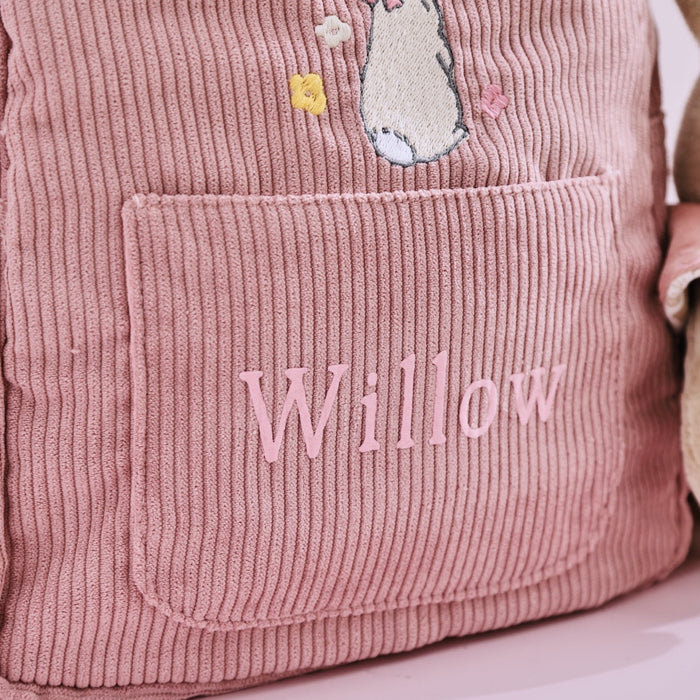 Personalised Flopsy™ Bunny Pink Cord Mini Backpack
