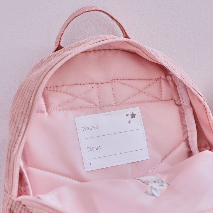 Personalised Flopsy™ Bunny Pink Cord Mini Backpack