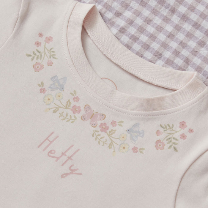 Personalised Floral Butterfly Pink T-Shirt