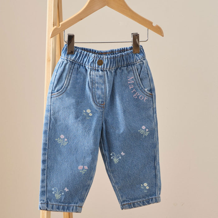Personalised Floral Denim Jeans
