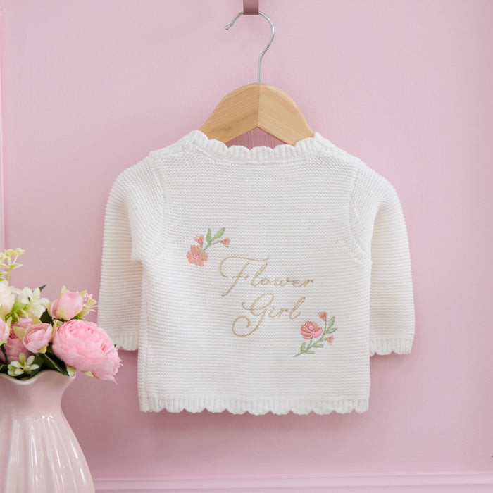 Personalised Floral Flower Girl Lightweight Cardigan