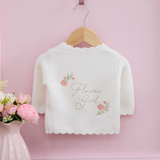Personalised Floral Flower Girl Lightweight Cardigan