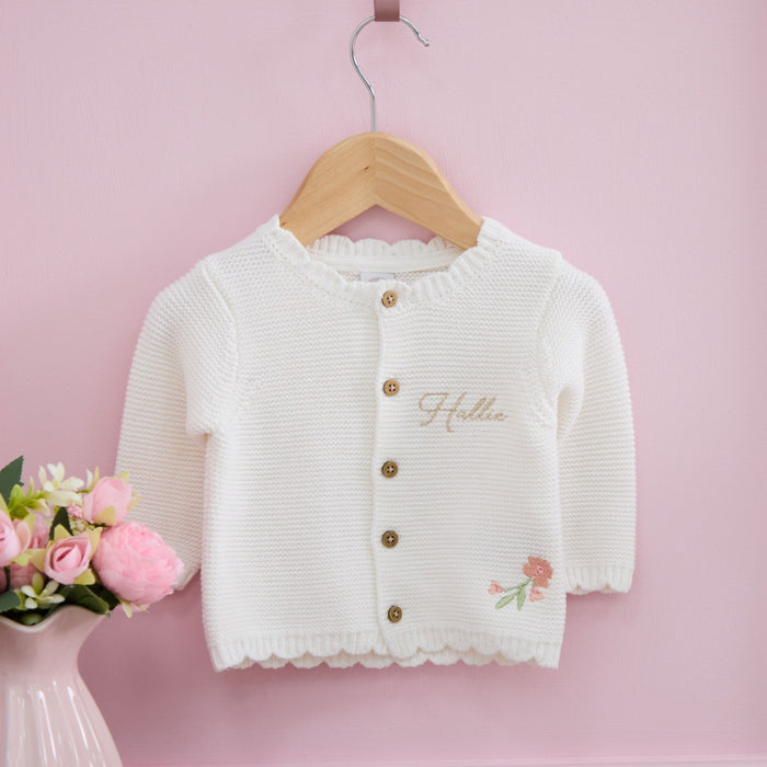 Personalised Floral Flower Girl Lightweight Cardigan