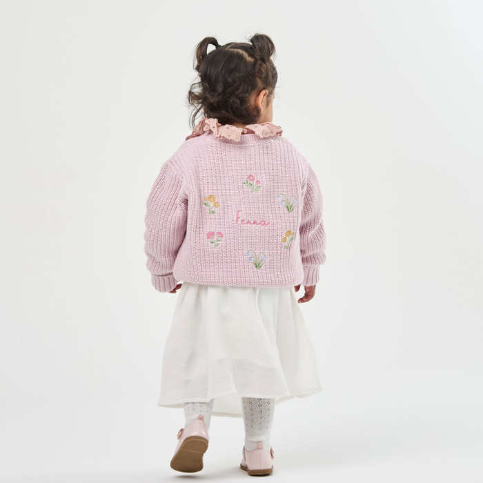 Personalised Floral Pink Cardigan