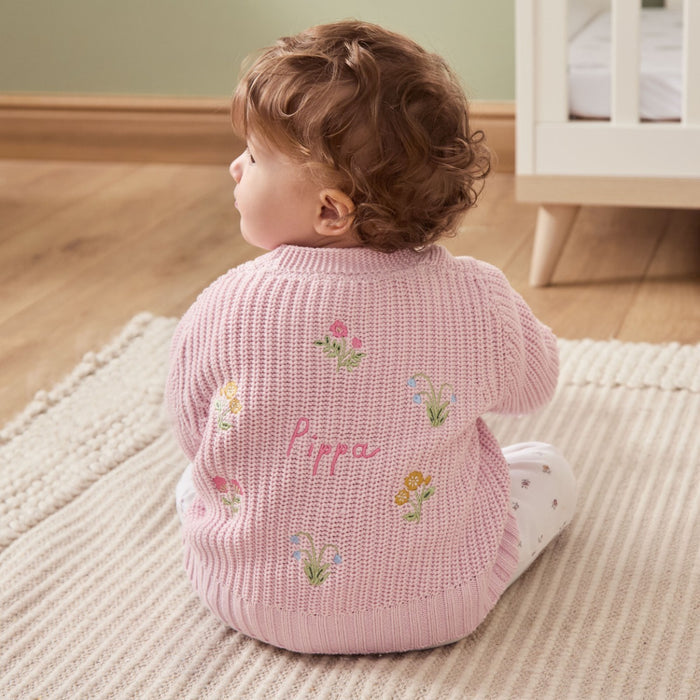 Personalised Floral Pink Cardigan