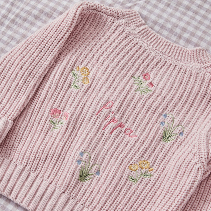 Personalised Floral Pink Cardigan
