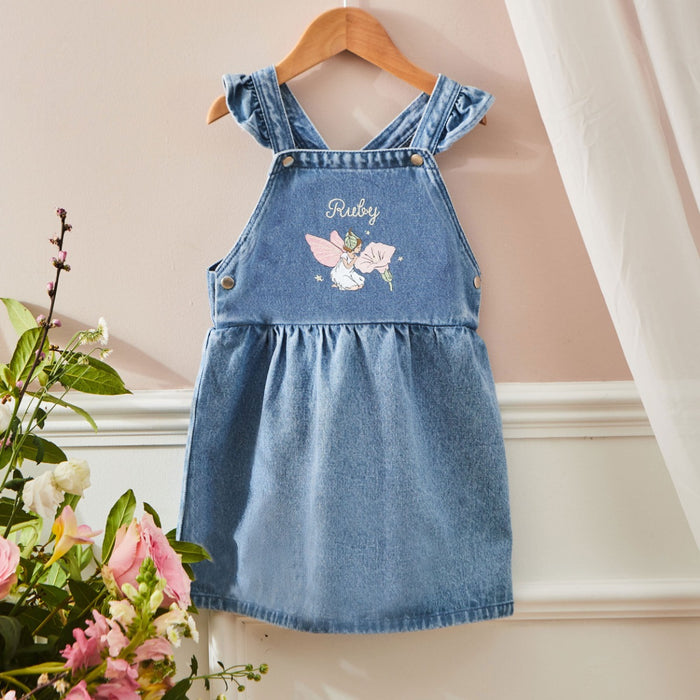 Personalised Flower Fairies™ Embroidered Denim Pinny Dress